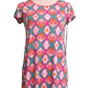 Michael Lauren Cuba T Shirt Dress in Bermuda Triangle-Pink-S-NWT
